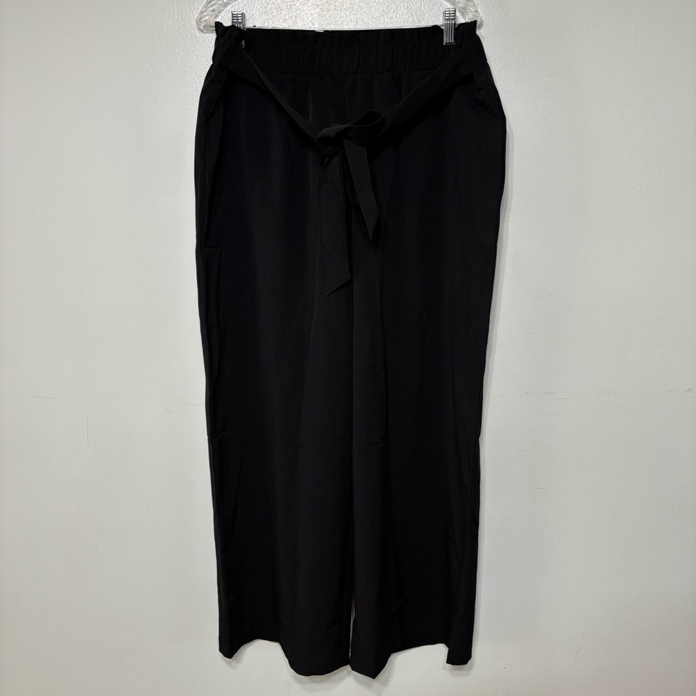 Nimin Clothing Co Solid Black Contemporary Paper Bag Wide Leg Pants Size 20 NEW
